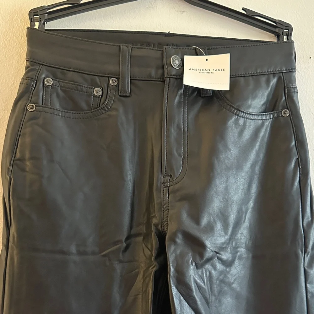 American Eagle Outfitters Black Faux Leather Skinny Pants